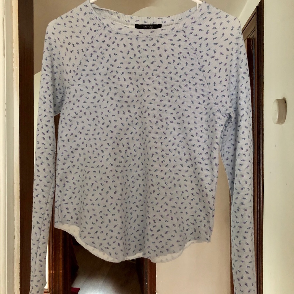 Forever 21 Ditsy Floral Waffle Knit brandy